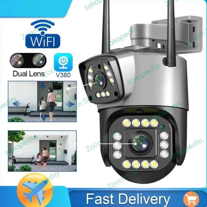 CCTV DUAL CAMERA LENS OUTDOOR 8MP+8MP SPEED DOME APP V380PRO IP CCTV