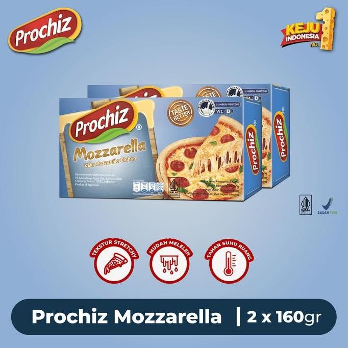 

BARANG TERLARIS Keju PROCHIZ Mozzarella 160 Gr Double Pack