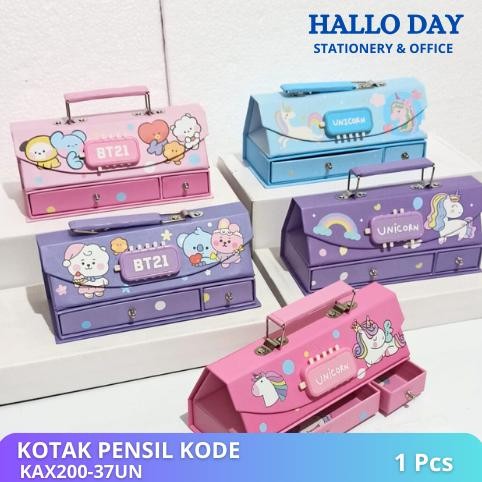 

JH8 HD Kotak Pensil Karton+Kode Kunci/Tempat Pensil/ Pensil Case Code Pin