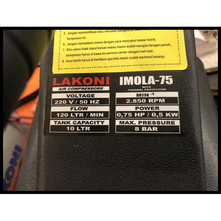Terlaris Mesin Kompresor Lakoni Imola 75 / Kompresor Angin Lakoni Imola 75 Good Quality