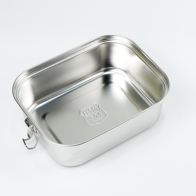 KOTAK MAKAN LUNCH BOX STAINLESS STEEL 304 2L TRIPLE - SILVER