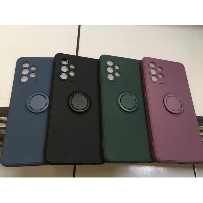 Case Hp Samsung A52 A52S Tali Lanyard Soft Case Ring Standing Mewah Premium Silikon Cover Casing