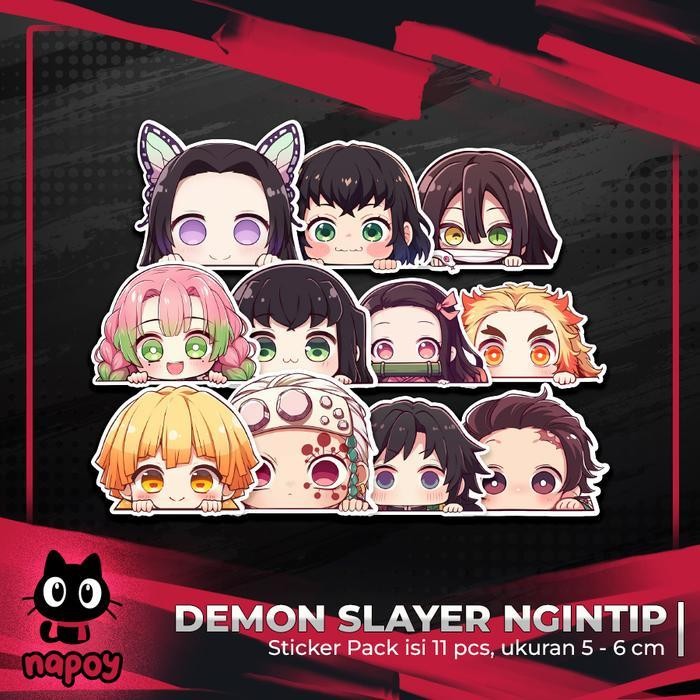 

Stiker Pack Demon Slayer Ngintip 11 Pcs Laptop Aksesoris Hp Anti Air