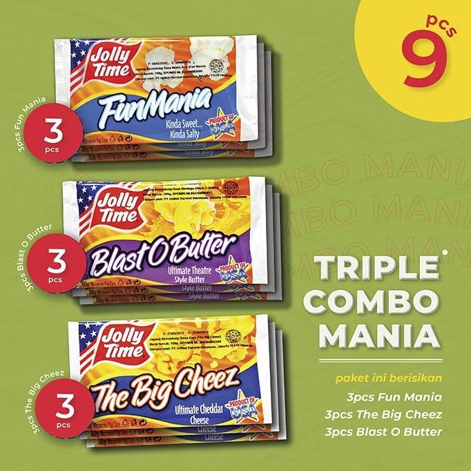 

Triple Combo Mania - Jolly Time Microwave Popcorn (3BOB, 3TBC, 3FM)