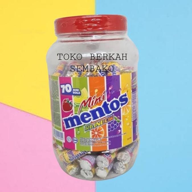 

Mini Mentos Rainbow 700gr Isi 70 Mini Rolls -TOPLES