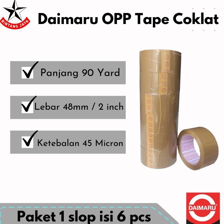 

Viral [Paket Best 1 Slop Isi 6Pcs] Ori Daimaru Opp Lakban Coklat 48 Mm X 90 Yard (Lakban Coklat 2" (6 Pcs) Hj-77