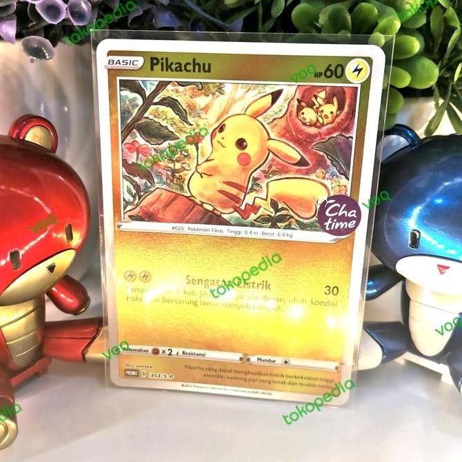 Pikachu Chatime kartu Tcg Rare Original