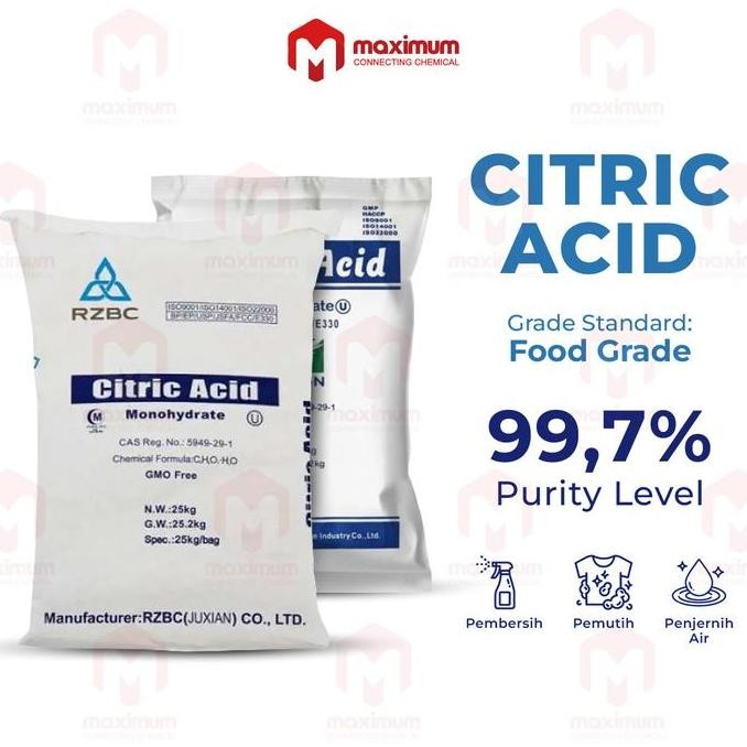

[Khusus Gojek/Grab] Citric Acid/Asam Sitrat/Asam Citrun 1 Sak(25Kg)
