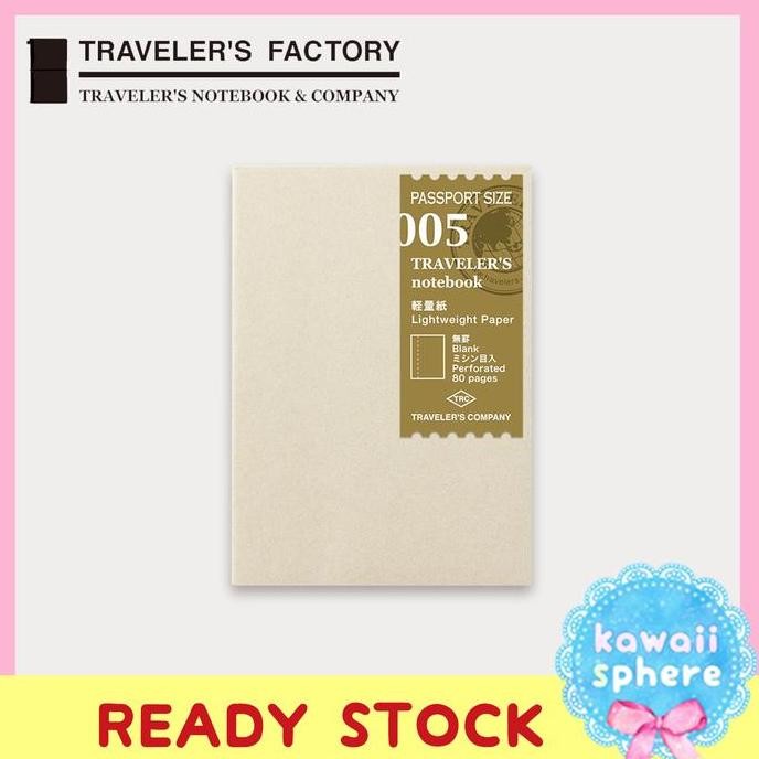 

Travelers Notebook Refill 005 | Lightweight Paper | Passport Size