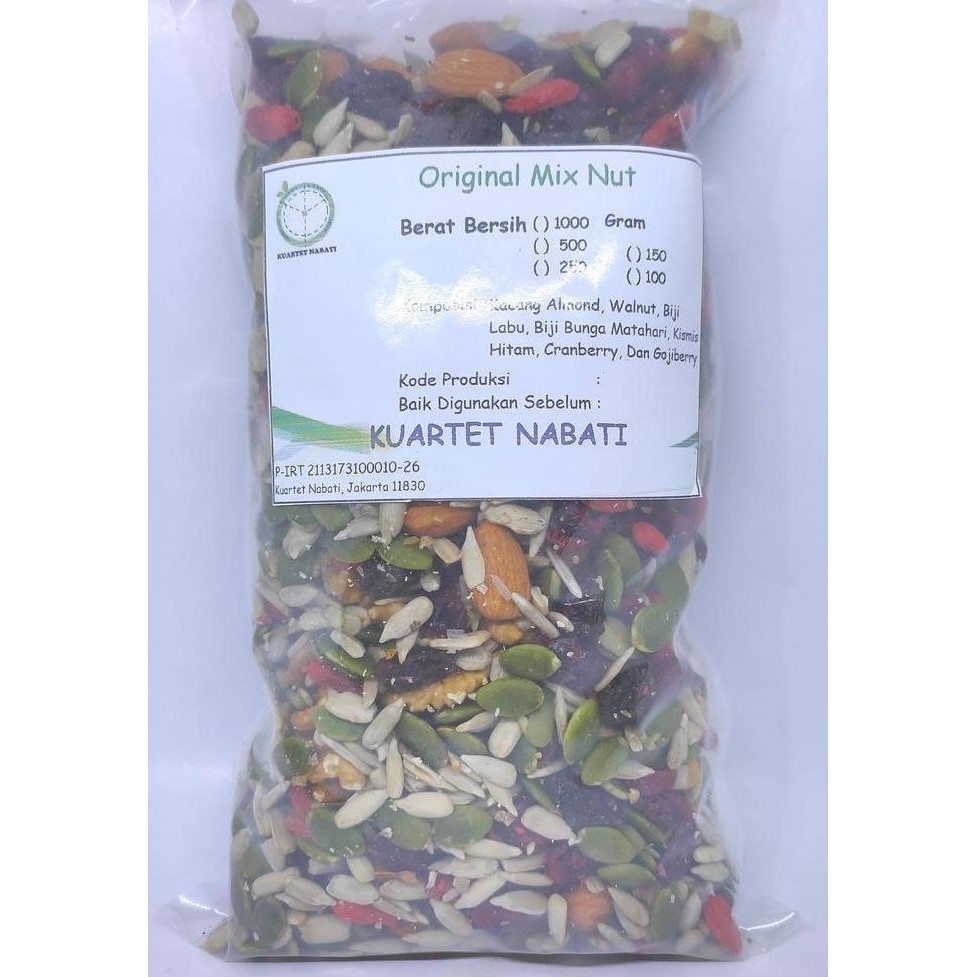 

Campuran Kacang, Biji, Dan Buah Kering / Original Mix Nut 1 Kg