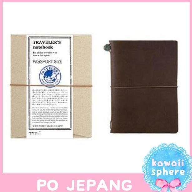 

Midori Traveler'S Notebook Starter Kit |Passport Size Brown| Po Jepang