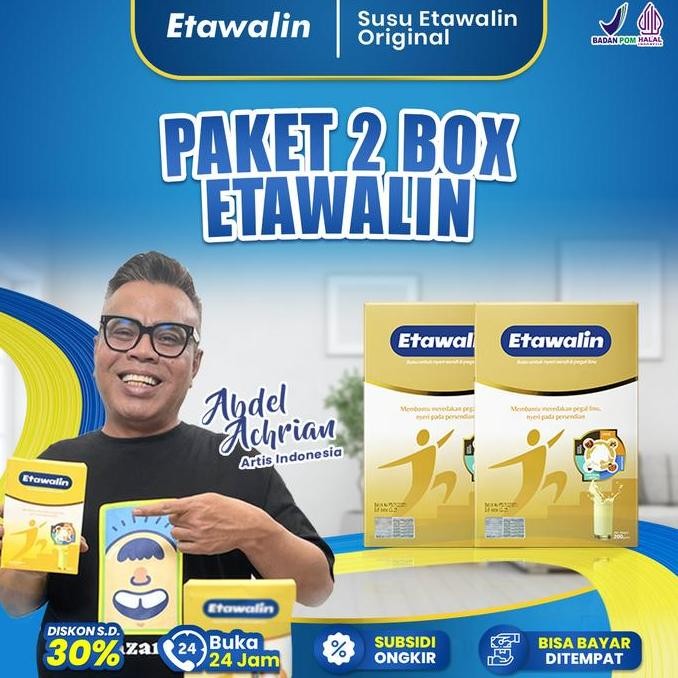 

Paket 2 Box Susu Etawalin Original - Bantu Masalah Asam Urat | 200 Gram Original [Bpom] | Bisa Cod [Minuman Berkhasiat Yang Terbuat Dari Susu Kambing Etawa Dipadukan Dengan Rempah Pilihan