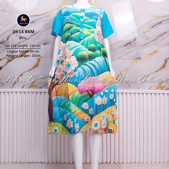 Daster L4 Jumbo Batik Kuda Mas Ld 130Cm | Daster Rayon Busui Lengan Pendek Premium