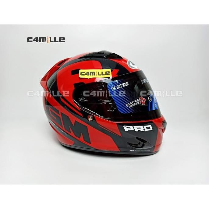 HELM GM RACE PRO RED BLACK SINGLE VISOR FULL FACE