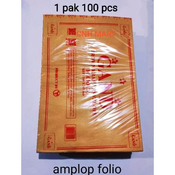 

JH8 100 PCS ( 1 Pak ) GAND Amplop coklat folio / amplop coklat F 4