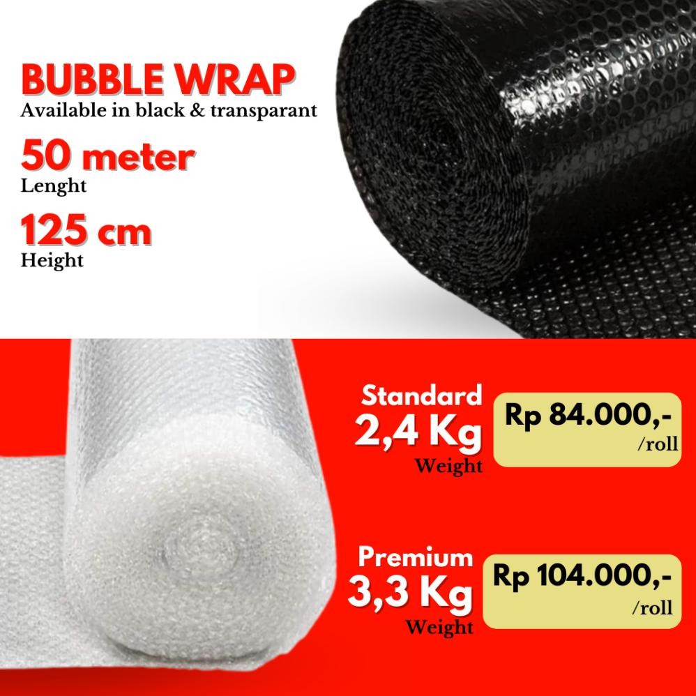 

JH8 Bubble Wrap Tebal dan Murah Ukuran 3,3 Kg / 2,4 Kg 50 Meter 125 cm