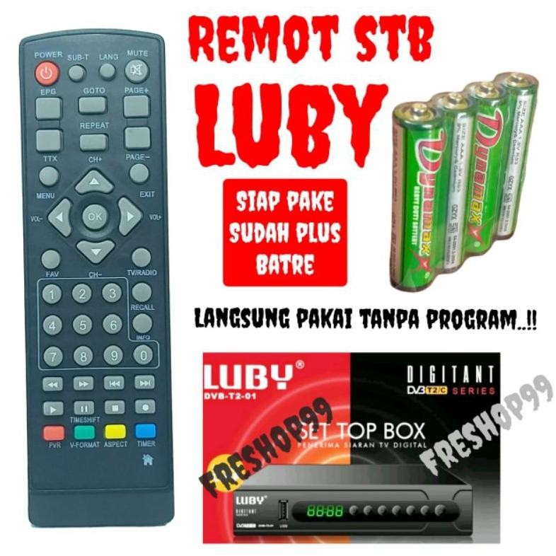 et-98 fx-23 To94 WDM-2227 Remote stb set top box luby dv-t2 siap pakai komplit plusbatre Berkualitas