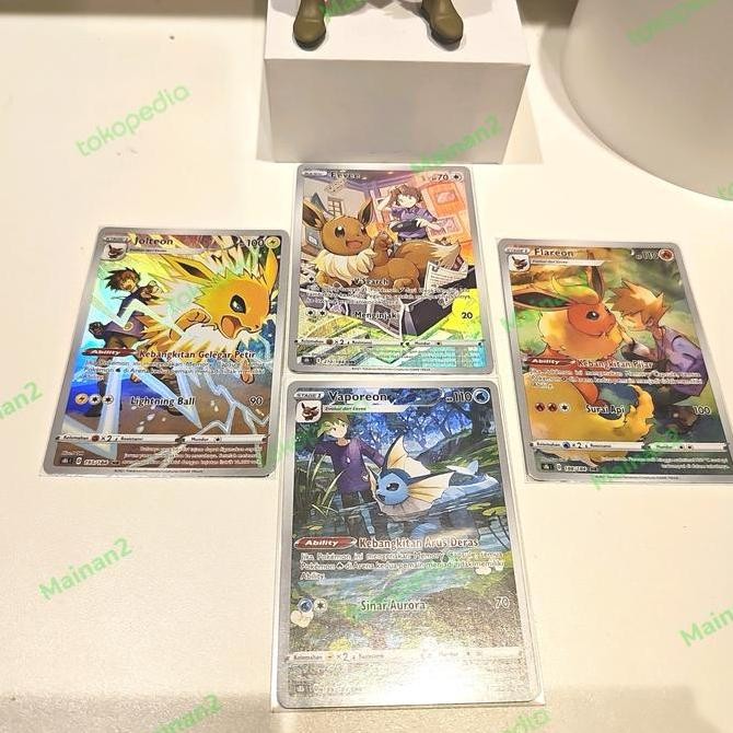 Eevee Jolteon Vaporeon Flareon chr set tcg pokemon indo Rare Original