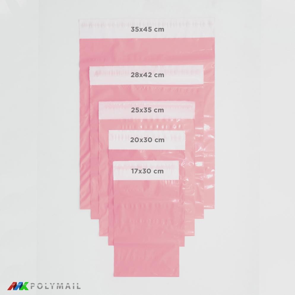 

JH8 POLYMAILER 100PCS 25x35CM BABY PINK PREMIUM GLOSSY PLASTIK POLYMAILER PINK