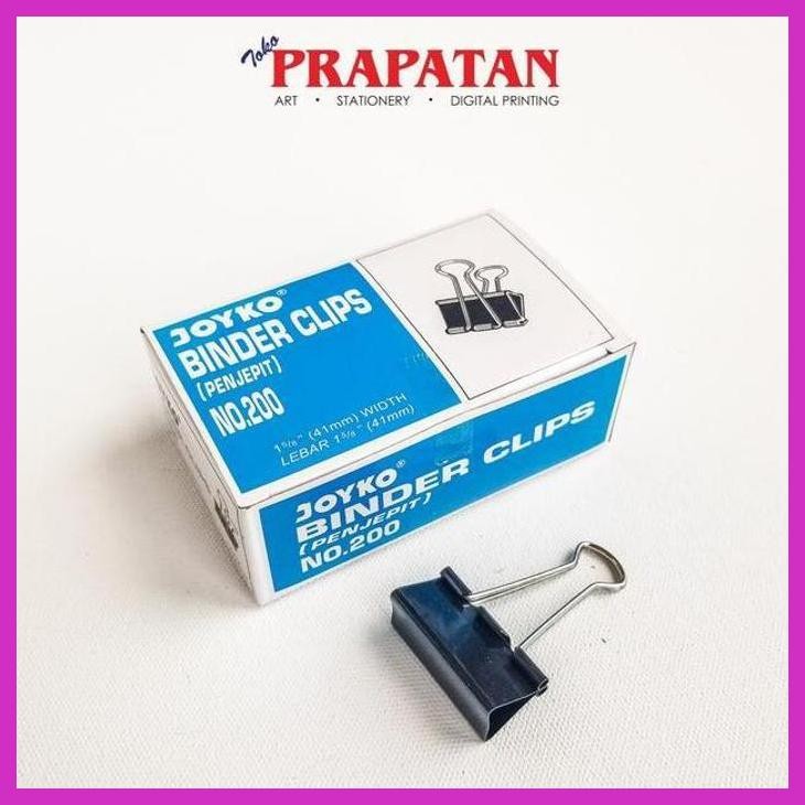 

( SEKOLAH / LUKIS ) COD BINDER CLIP JOYKO NO 200 / PENJEPIT KERTAS (SENI / MENGGAMBAR / ART / KERAJINAN ) PRIVASI AMAN