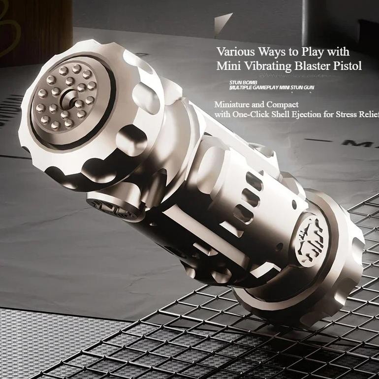 Stun Grenade Fidget Spinner Miniature Pistol Toy Gun with Ejectable Shells Stress Relief Finger Toys