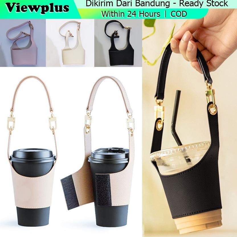 Tas Paper Cup Holder - Tas Paper Cup Sleeve Leather Kopi Gelas Holder - Tas Gelas Kertas Kopi - Tas 