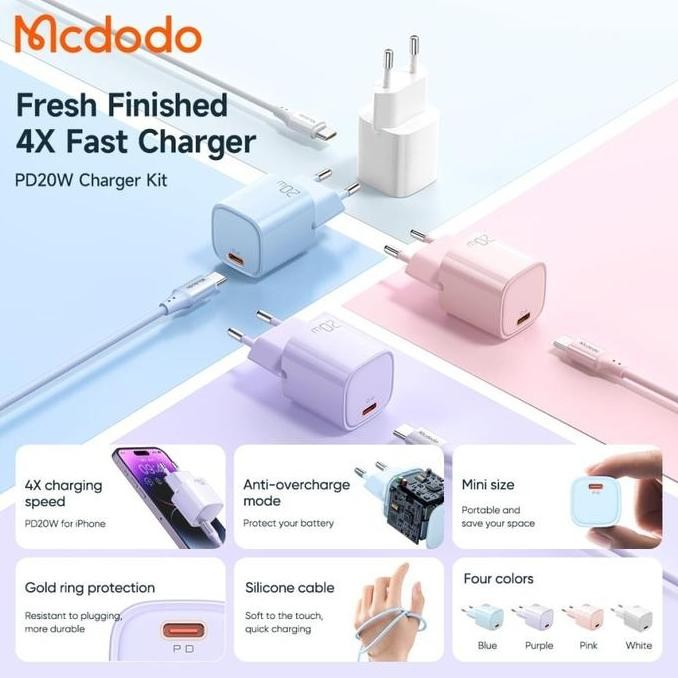 Mcdodo Charger Set Iphone Mfi Type C To Lightning Pd 20W Fast Charging