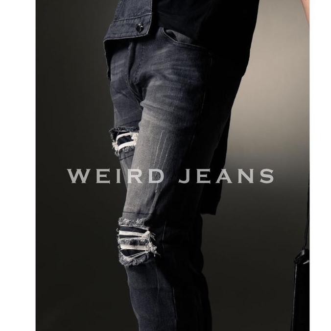 Weird Jeans Deep Grey - Jeans Pria Skinny Slimfit Strech Sobek
