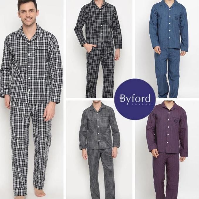 Byford Pyjamas Long Pant Celana Tidur Pria Panjang Piama Kolor Kotak Dalaman Piyama Nyaman