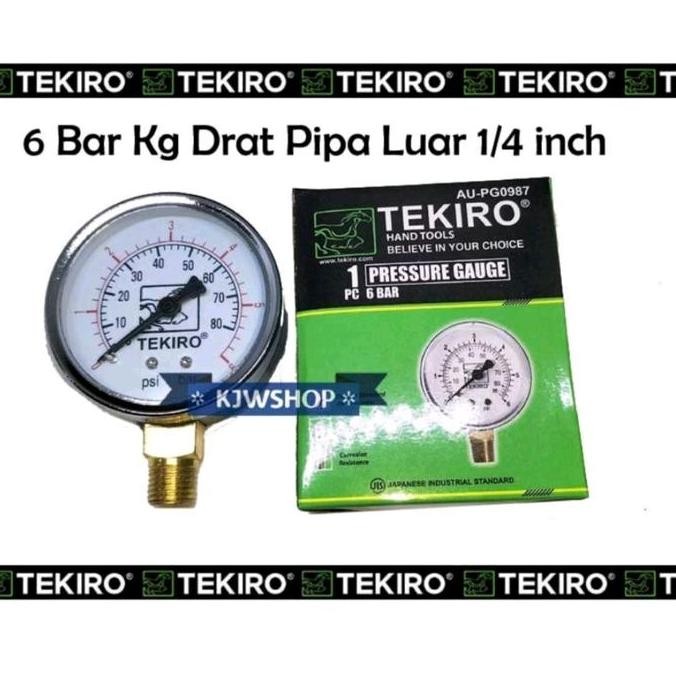 TGR Manometer 6 Bar Pressure Gauge 6Bar Pressure Gauge 6kg merk TEKIRO Presure Gauge Pengukur Tekana