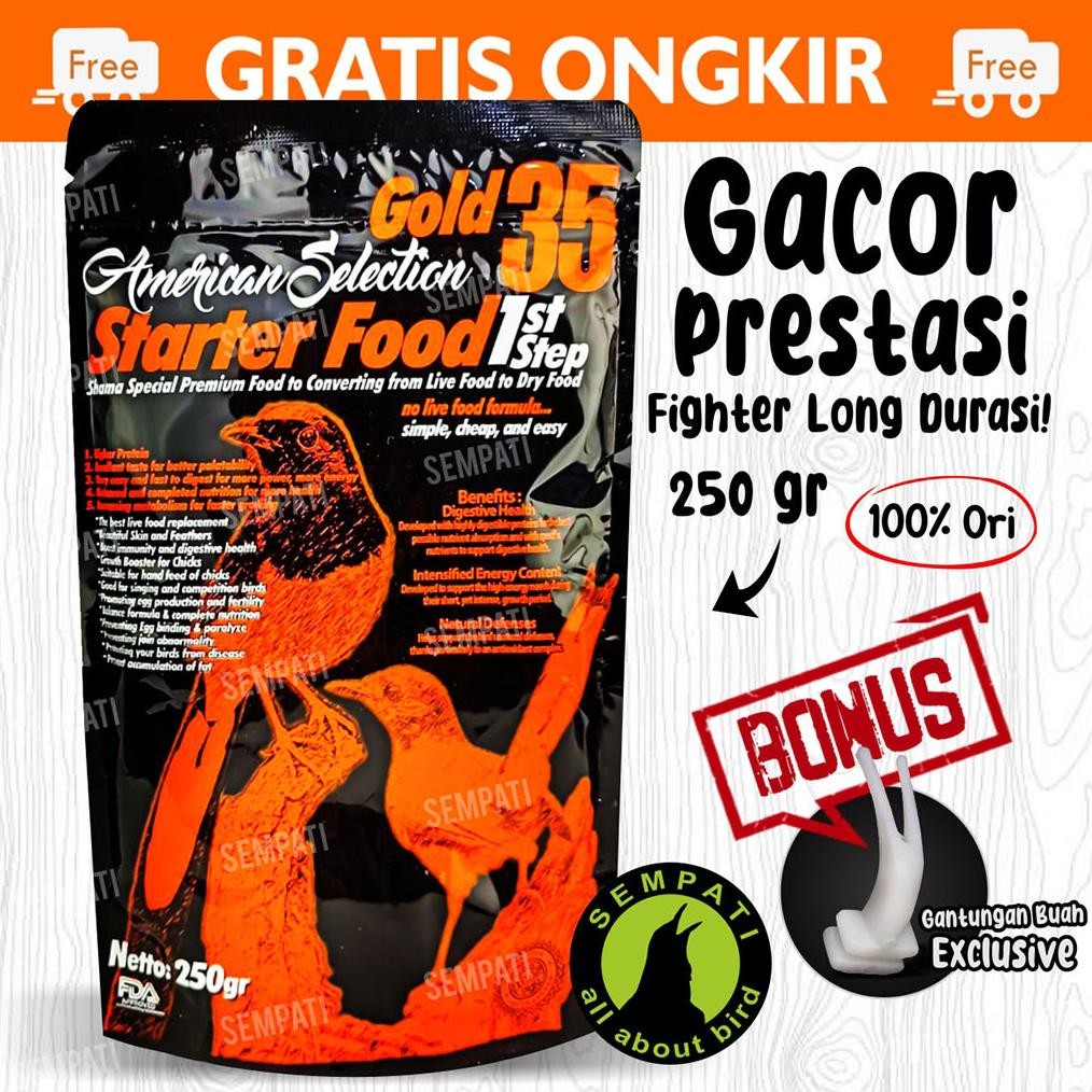 SEMPATI AMS Murai Batu Starter Food 1 St Step 250 Gr American Selection Pakan Voer Halus Pur Burung 
