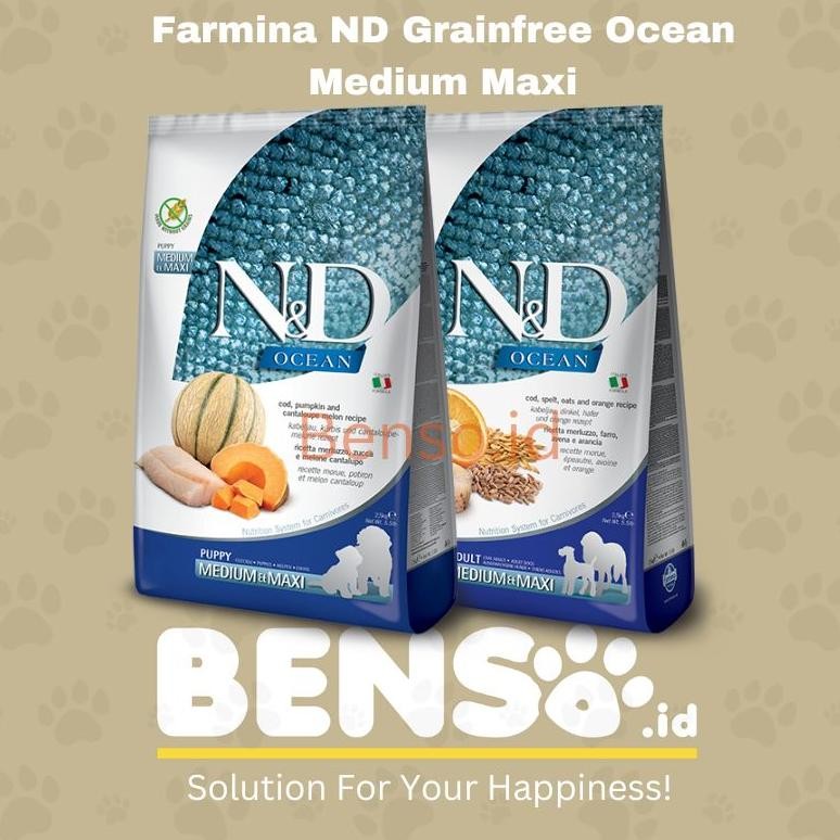 DOGFOOD FARMINA ND GRAIN FREE MEDIUM MAXI 12kg AST