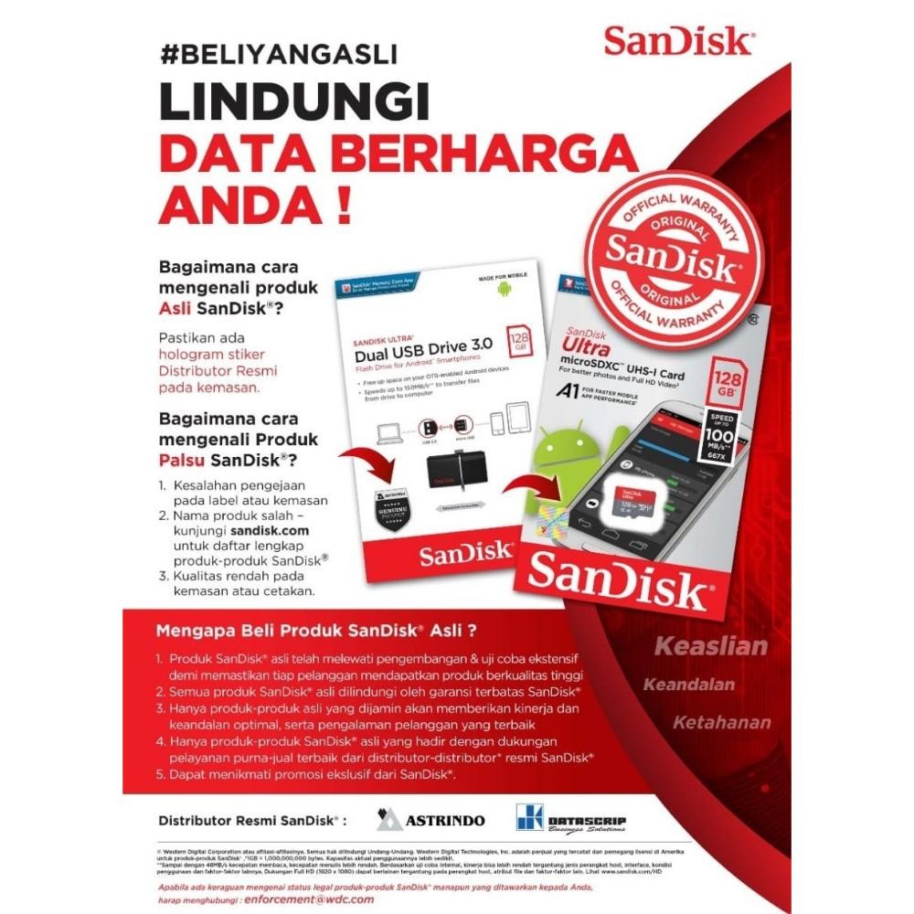 Murah  Sandisk Microsd High Endurance 100Mbs 32Gb/64Gb/128Gb/256Gb + Adapter
