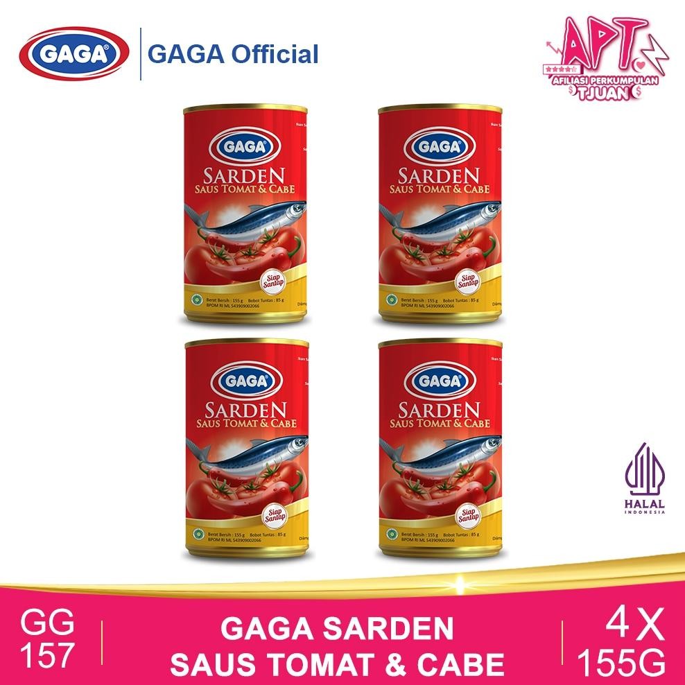 

PJ24 gd-90 GAGA Sarden Saus Tomat & Cabe 155g 4 PCS (GG157) Terlaris Sale