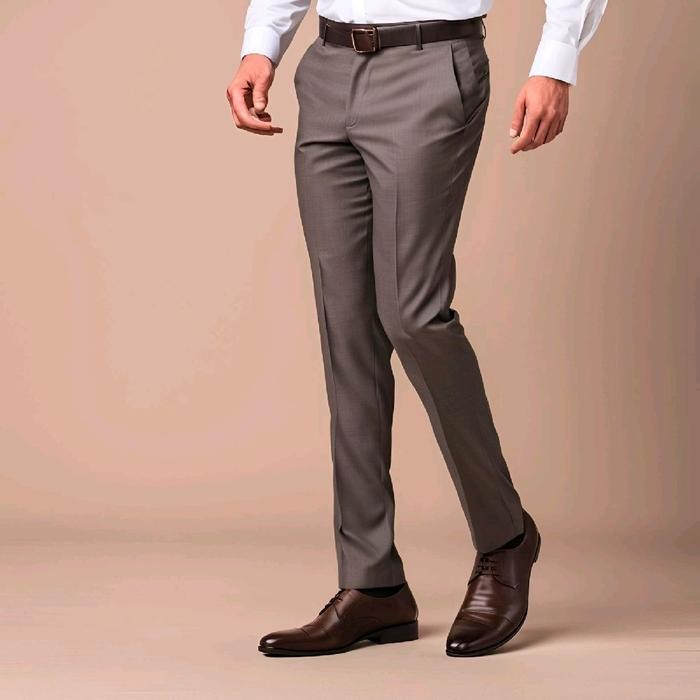 Bensmall | Celana Panjang Pria Slimfit Bahan Dasar Kain Katun Semi Woll Premium Quality Warna : Crea
