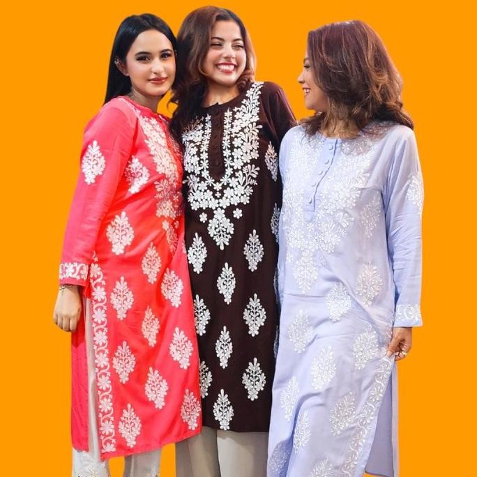 Lahori Kurti India Pakistan Kurti Bordir Kurti Adem Kurti Murah Busui Friendly Viscose Muslim Gamis 