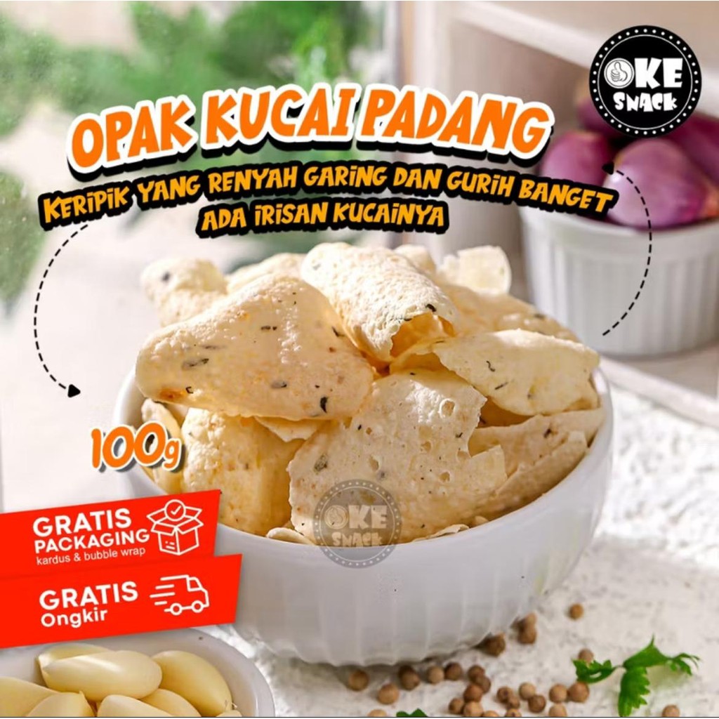

Keripik Opak Singkong Kucai Mini opak singkrong renyah dan gurih 100g