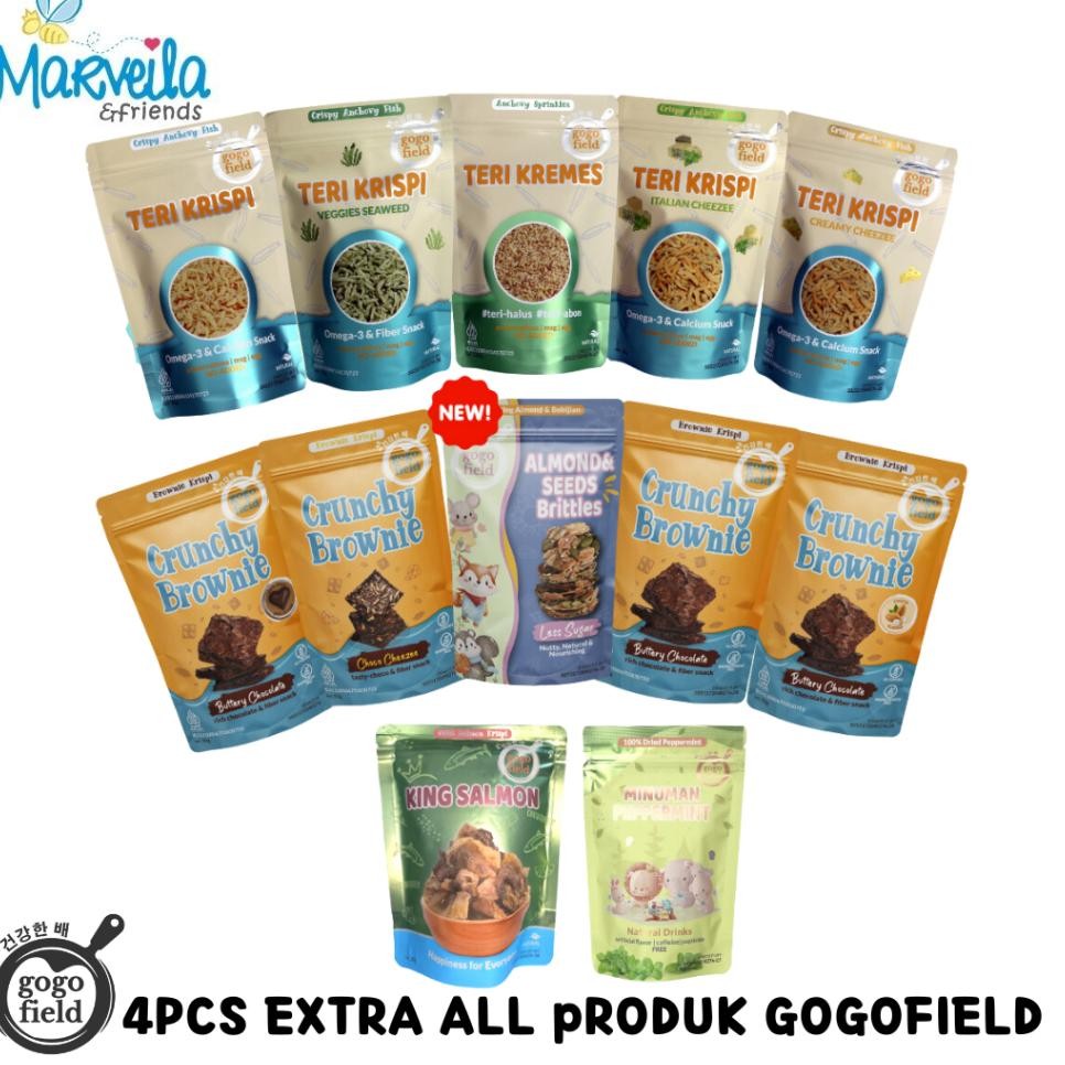 

Bundling 4Pcs Gogofield Sna Teri Krispi Chrunchy Brownie Salmon Krispi Tempe
