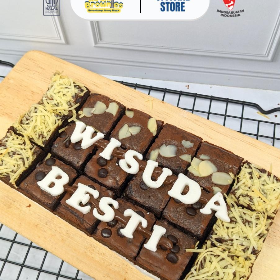 

Naam Kue Brownies Panggang Fudgy Costume Huruf 20X10Cm Isi 18 Potong