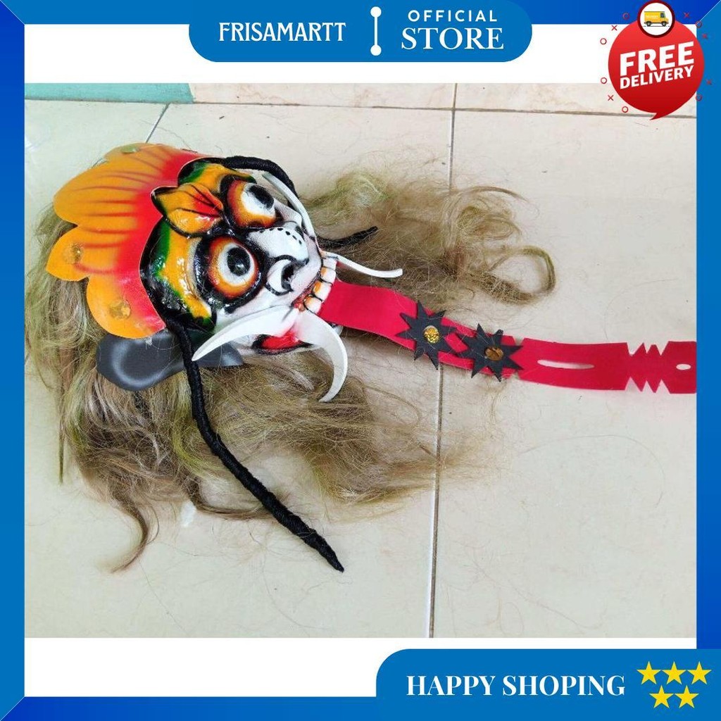 Termurah Topeng Leak Bali Bahan Mika Rambut Panjang / Topeng Leak Rangda Bali