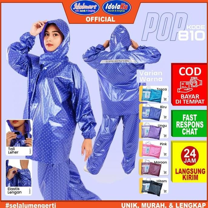 TERSEDIA IDOLMART Jas Hujan Dewasa /Jas Hujan 810 Plevia Pria Wanita Dewasa