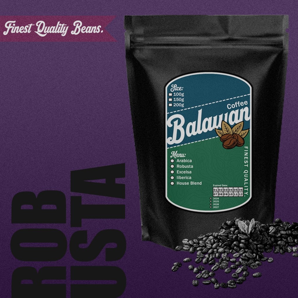 

BALAWAN Biji Kopi Robusta Coffee Ciwidey Jawa Barat Roasted Beans Fine Medium Coarse 150 Gram