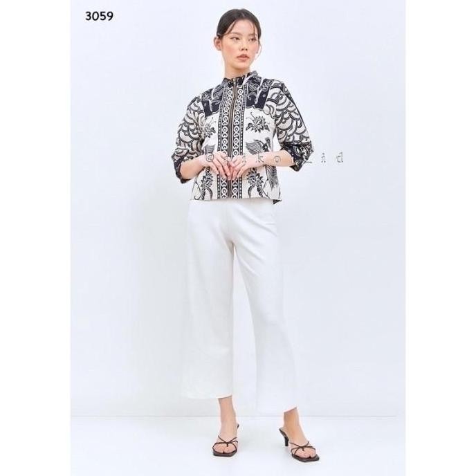 BOMBER JAKET BATIK WANITA MODERN / OUTER BATIK SERAGAM KANTOR PINK