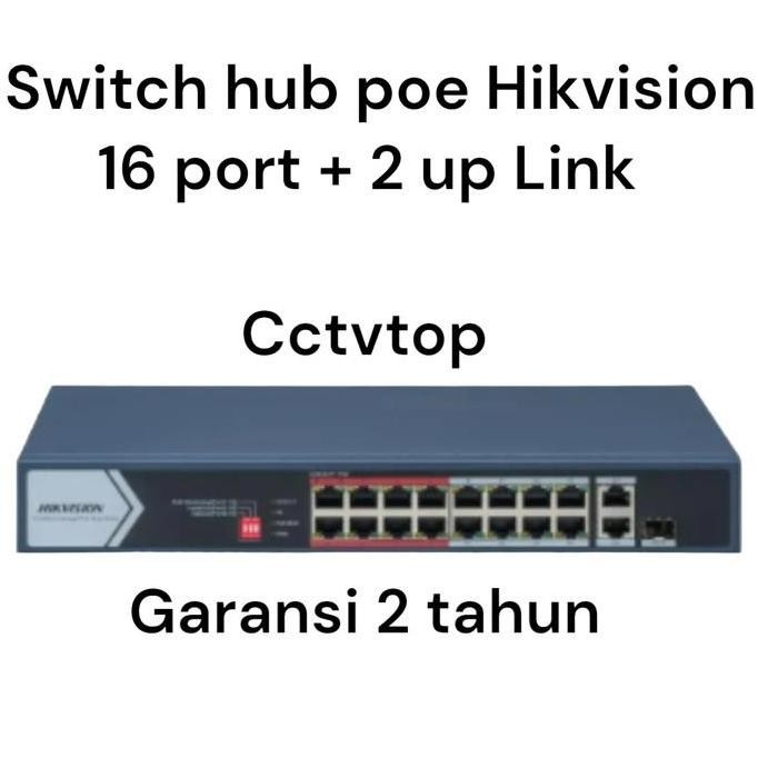 Hikvision Poe Switch Hub 16 Port+ 2Up Link Resmi Orignal Poe Switch Hub 16Ch New Stok