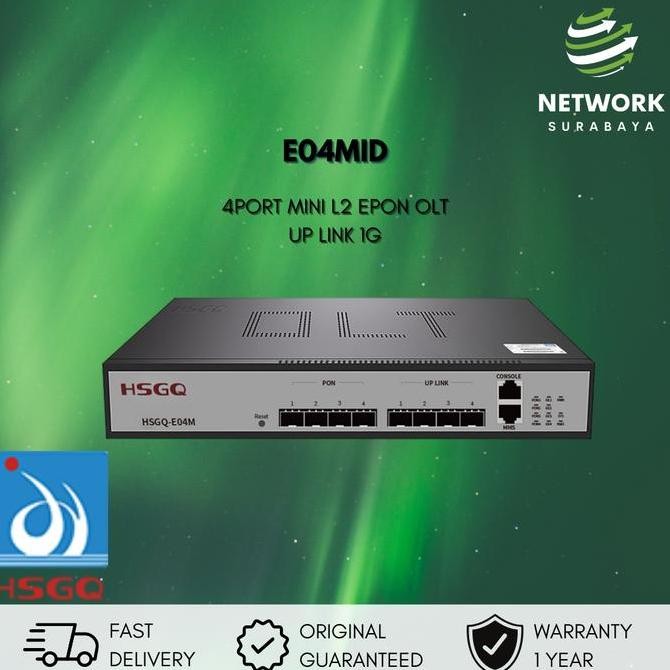Hsgq E04Mid Olt Epon L2 4Pon Px20+++ Mini 4*1G Uplink Sfp 1U Non Sfp New Stok