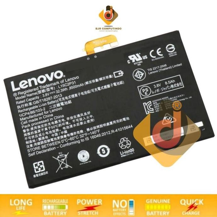 Baterai L15C2P31 Lenovo Yoga Book Yb1-X90F X90L X91F X91L X91X Sb18C04 New Stok