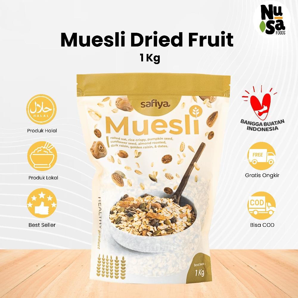 

Termurah Muesli Safiya Dried Fruit Mix 1 Kg Original Sereal Oatmeal Sehat Makanan Diet Fgk-24