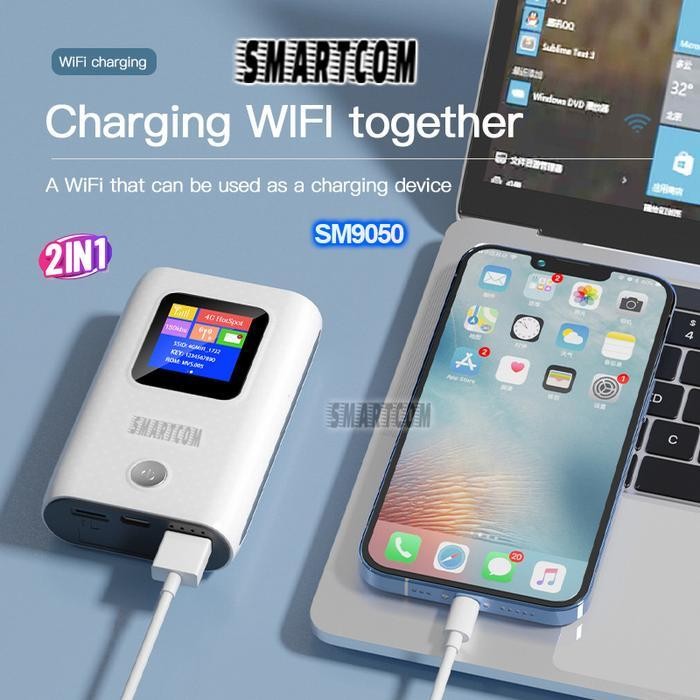 Modem Wifi 4G Lte With Power Bank Smartcom Sm9050 Pro 6000Mah