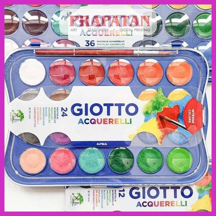 

( SEKOLAH / LUKIS ) COD GIOTTO ACQUERELLI WATERCOLOR SET BLOCK 30MM | CAT AIR SET (SENI / MENGGAMBAR / ART / KERAJINAN ) PRIVASI AMAN