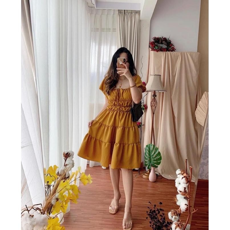 Dres Wanita Dada Karet Keliling / Dres Wanita Elegant / Dres Klara